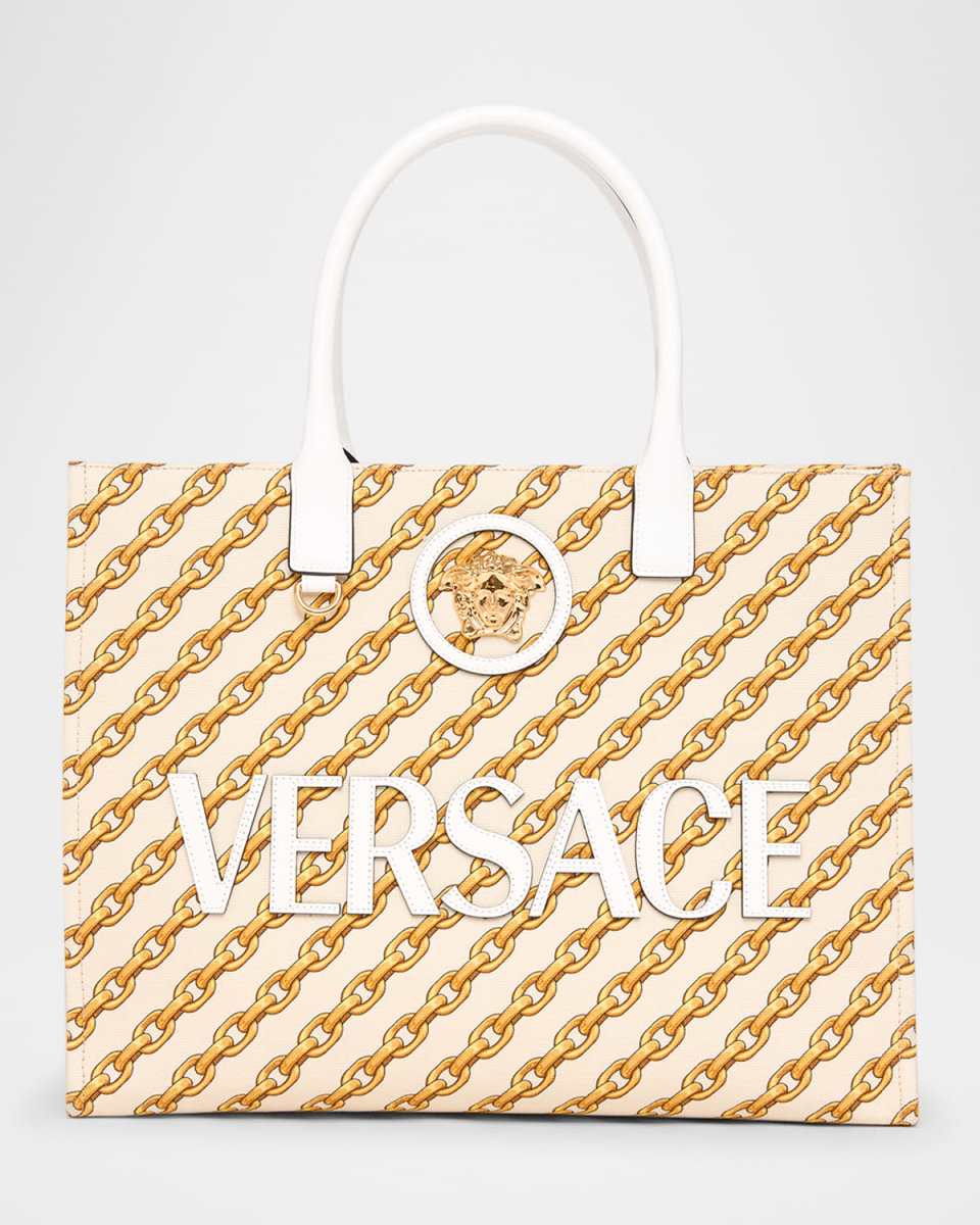 La Medusa Chain-Link Canvas Tote Bag